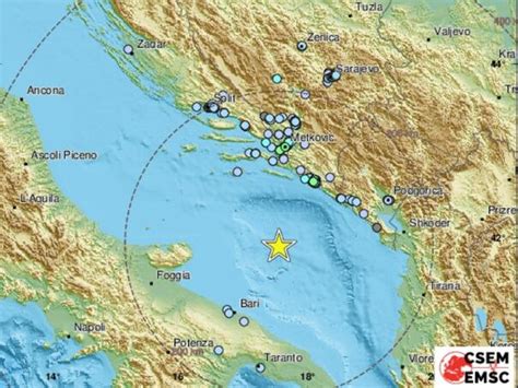 Sna An Zemljotres U Jadranskom Moru Osjetio Se I U Bih