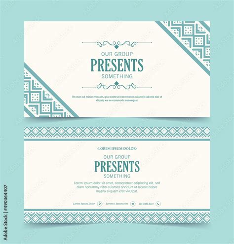 Elegant border pattern business card design Stock Vector | Adobe Stock