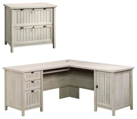 Home Square Piece Set With Computer Desk Lateral File Cabinet