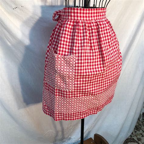 Red Gingham Retro Apron