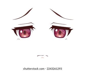 Cute Sad Anime Girl Face Expression Stock Vector (Royalty Free ...