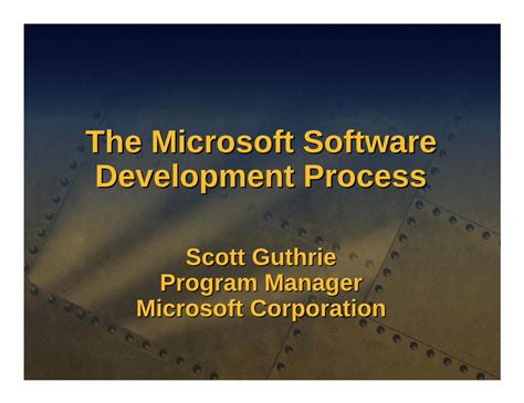 Pdf The Microsoft Software Development Process Dokumentips