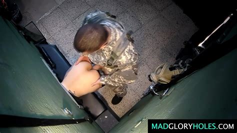 Sexy Brunette Changing BF In Glory Hole