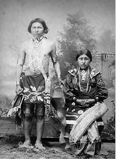 Studio Portrait Of A Man And Woman From The Osage Tribe In Traditional