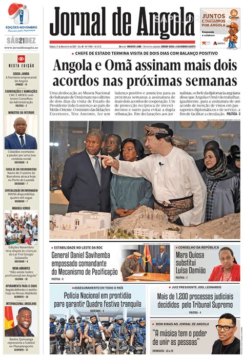 Jornal De Angola Dez Jornais E Revistas Sapo Pt Ltima