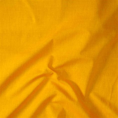 Pure Cotton Plain Mustard Hand Woven Fabric Sanskruti