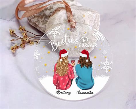 Custom Besties Ornament Best Friend Christmas Ornaments Etsy