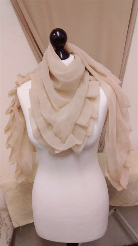 Womens Scarf Shawl Wrap Chiffon Blush Mauve Red Colour Ruffles Etsy Uk