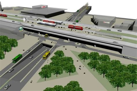 Viaduto Da Linha Verde No Tarum Ter Trincheira E Terminal De Nibus