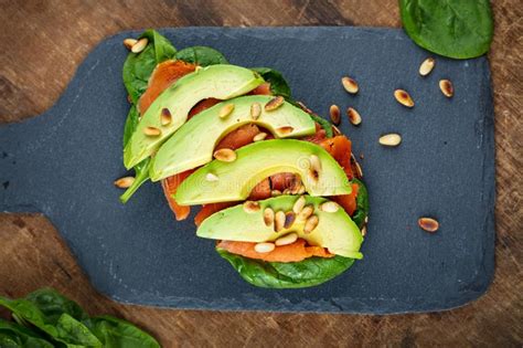 Salmon And Avocado Mousse On White Plate Stock Image Image Of Starter Smoked 27750403