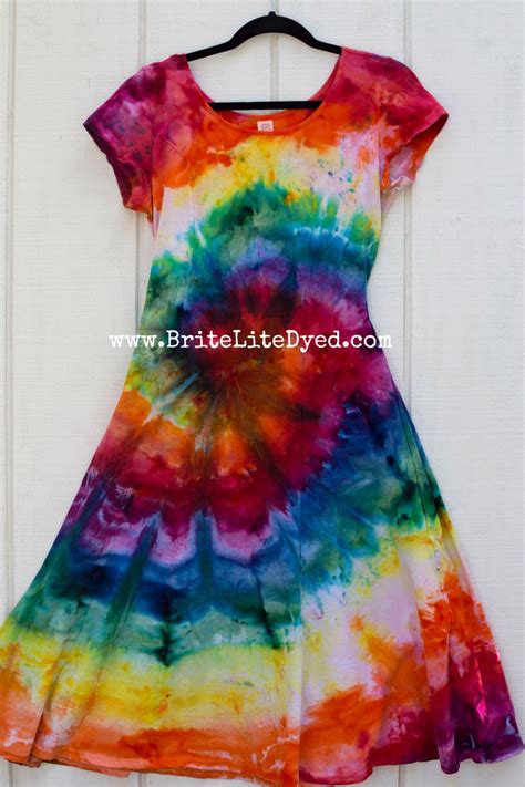 Tie Dye Dress Medium Tiedye Clothing Tiedyed Clothing Tiedye Dress Rainbow Dress Hippie Clothing