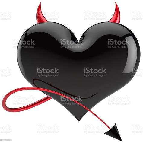 Black Devil Heart Shape Failure Love Concept Stock Photo Download