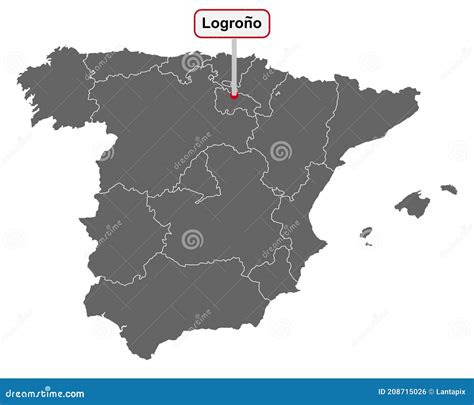 Place Name Sign Logrono at Map of Spain Stock Vector - Illustration of ...