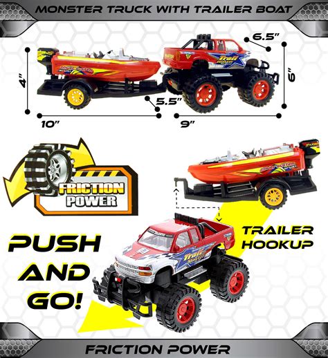 Toy Truck And Trailer With Boat