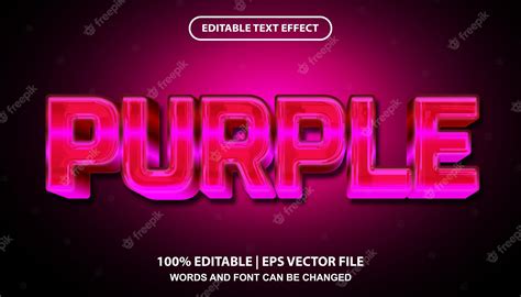 Premium Vector | Purple editable text effect template