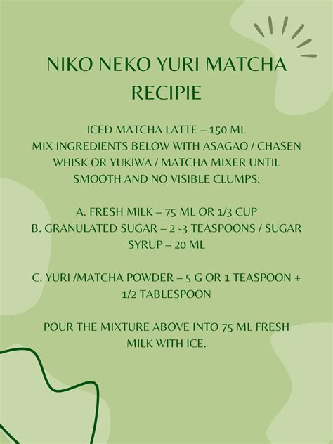 Niko Neko Yuri Matcha Powder Halal Certified G G Lazada