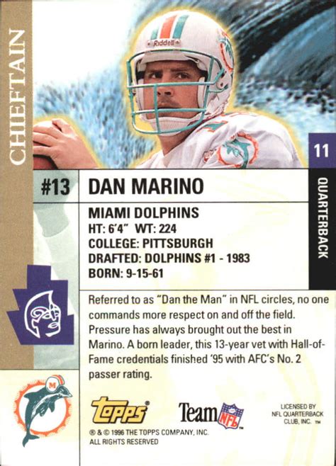 Topps Gilt Edge Definitive Edge Dan Marino Nm Mt