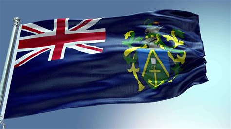 4k render Pitcairn Islands Flag video waving in wind Pitcairn Islands ...