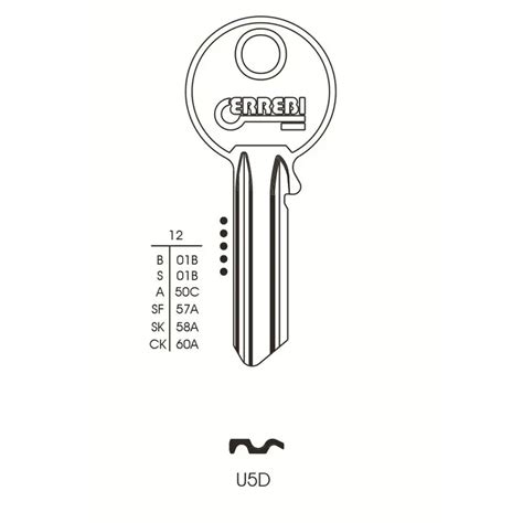 Hardware Security Key Blank U D Errebi Cylinder Orion Unl Silca