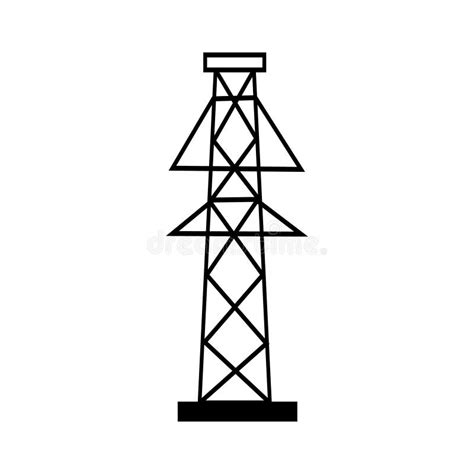 Electricity Tower Icon Vector Transmission Tower Illustration Sign Power Lines Symbol