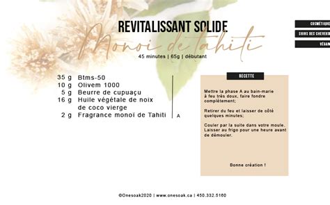 Revitalisant Solide Mono De Thaiti