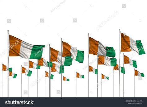 Cute Many Cote D Ivoire Flags Shutterstock