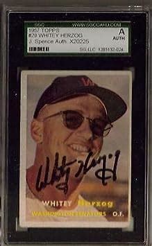 Topps Whitey Herzog Rookie Card Hof Sgc Autograph Jsa