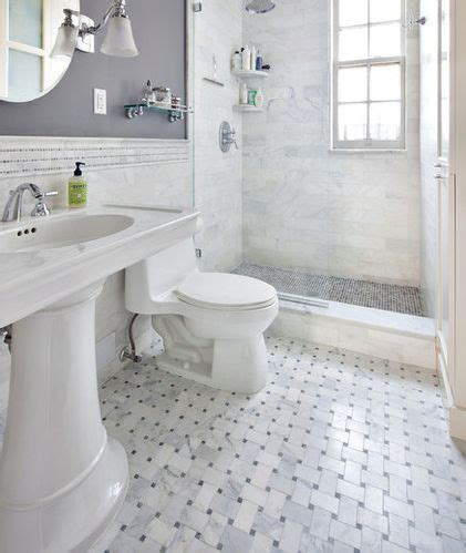 Carrara Bianco Wide Basketweave Honed Affordable Bathroom Remodel