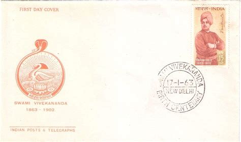 India 1963 Swami Vivekananda Birth Centenary FDC New Delhi Amazon In