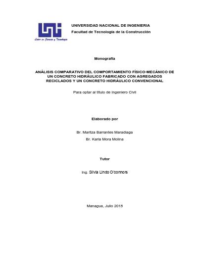 An Lisis Comparativo Del Comportamiento F Sico Mec Nico De Un Concreto