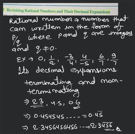 Revisiting Rational Numbers And Their Decimal Expansions Filo