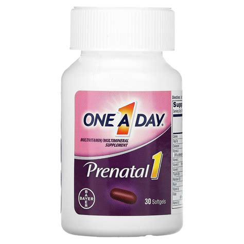 One A Day Prenatal 1 With Folic Acid Dha And And Iron Multivitamin