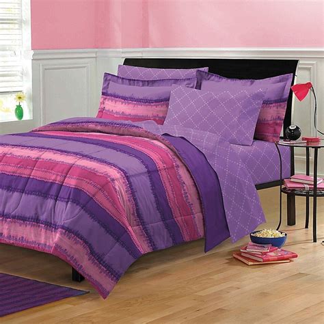 Tie Dye 5 Piece Twin Xl Comforter Set In Purple Bed Bath And Beyond Comforter Sets Purple