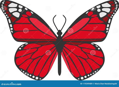 La farfalla rossa illustrazione vettoriale. Illustrazione di insetto ...