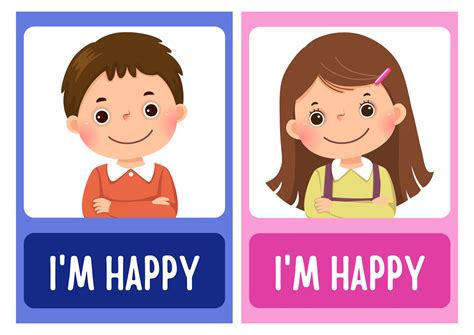 Pink And Blue Cute Feelings And Emotions Flashcards A4 Made By Teachers