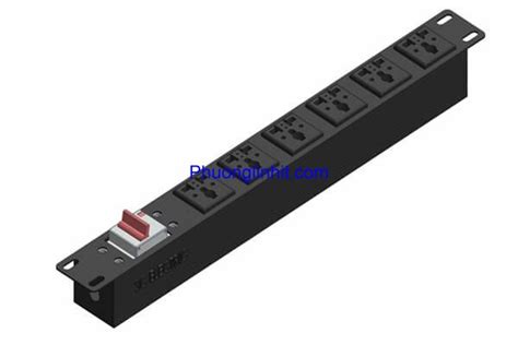 Thanh nguồn PDU đa năng 6 ổ cắm 3 chấu chuẩn 19 dùng cho tủ mạng