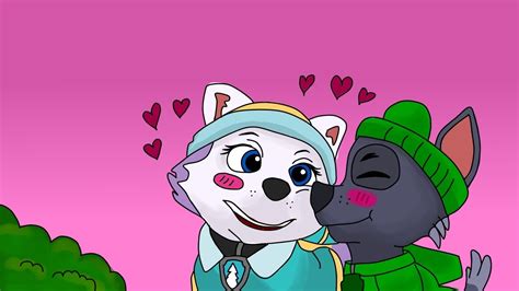 Paw Patrol Story Everest X Rocky Kiss Moment Of The Paw Patrol Youtube