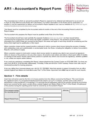 Fillable Online AR1 Accountants Report Form Fax Email Print PdfFiller