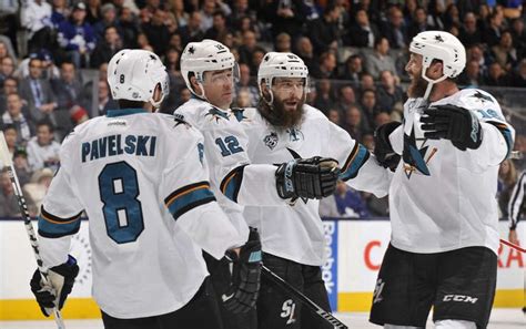 the san jose sharks huddle together before their game