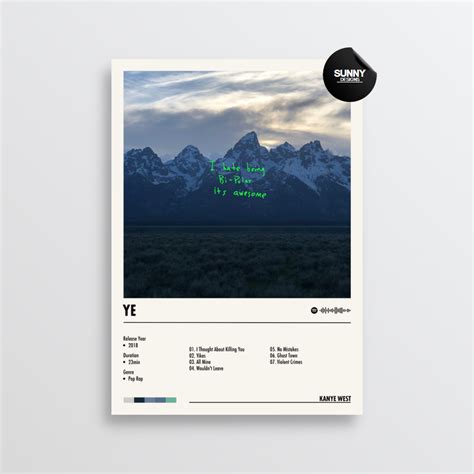 Kanye West Ye Album Cover Poster Sunny Designs Posters