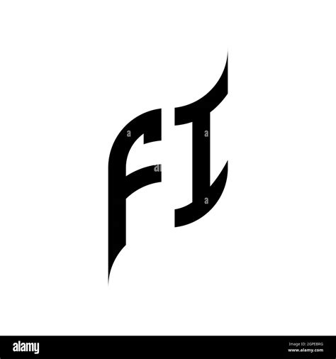 Fi Monogram Geometric Shape Style Template Monogram Initial Design