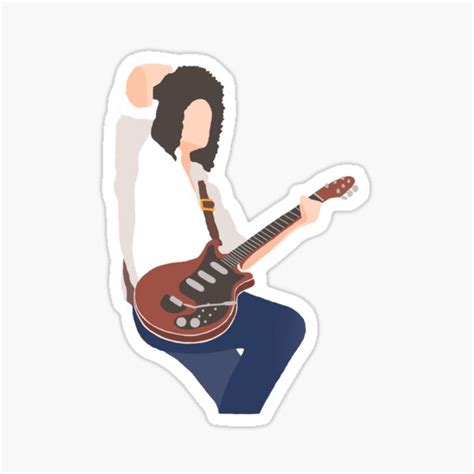 "Brian May Live Aid Minimalist Design" Sticker by maddiej1266 | Redbubble