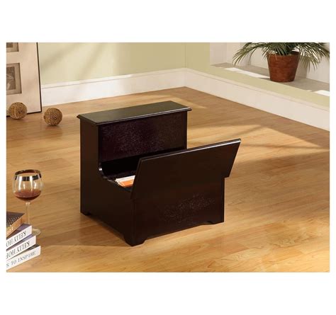 Drevy Cherry Finish Wood Bedroom Bed Storage Step Stool - Walmart.com