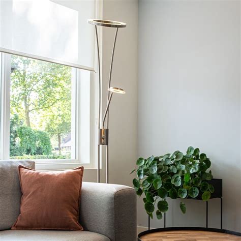 Lampadaire Moderne En Acier Et Verre Avec LED Avec Bras De Lecture