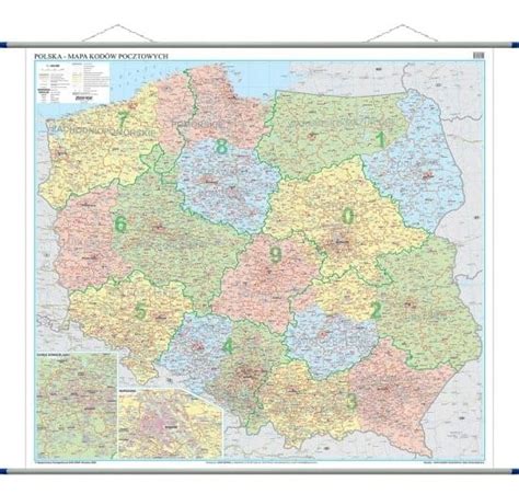 POLSKA XXL MAPA ŚCIENNA KODOWA KODY POCZTOWE EKOG 388 90 zł