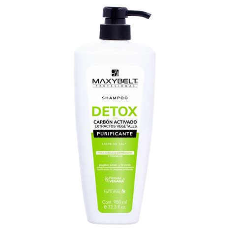 Shampoo Detox Carbón Activado 950 ml Maxybelt Profesional