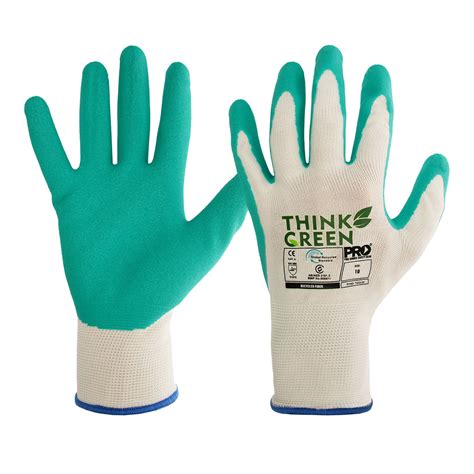 Pro Choice Think Green Latex Foam Dip Recycled Gloves Green Bowens