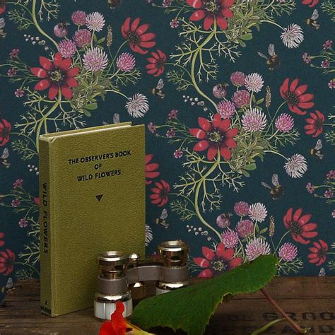 Mercia Bees In Deep Blue Botanical Wallpaper For Sale At 1stdibs Mercia Vines Wallpaper