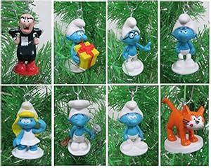 SMURFS Christmas Ornaments Featuring 12 Smurfs Ornaments with Papa ...