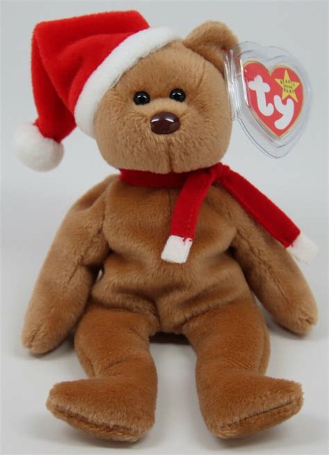 Mint Rare 1997 Holiday TEDDY Ty Beanie Baby BROWN Nose PVC Pellets Tag